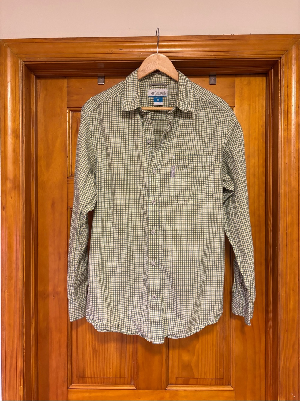Columbia Green Check Long-Sleeve Button-Down Shirt